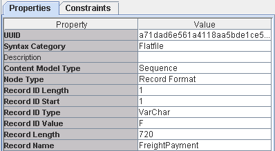 EXTOL EBI Schema Fixed Length Record properties screenshot