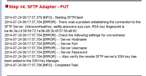 EXTOL EDI Integrator SFTP SSH Key error - Unknown Host Key